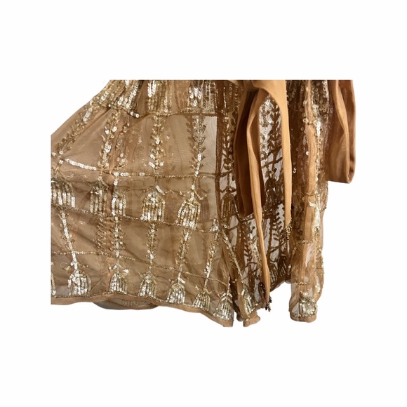 TULAROSA GOLD SEQUIN ROMPER WITH BELT - Picture 3 of 5